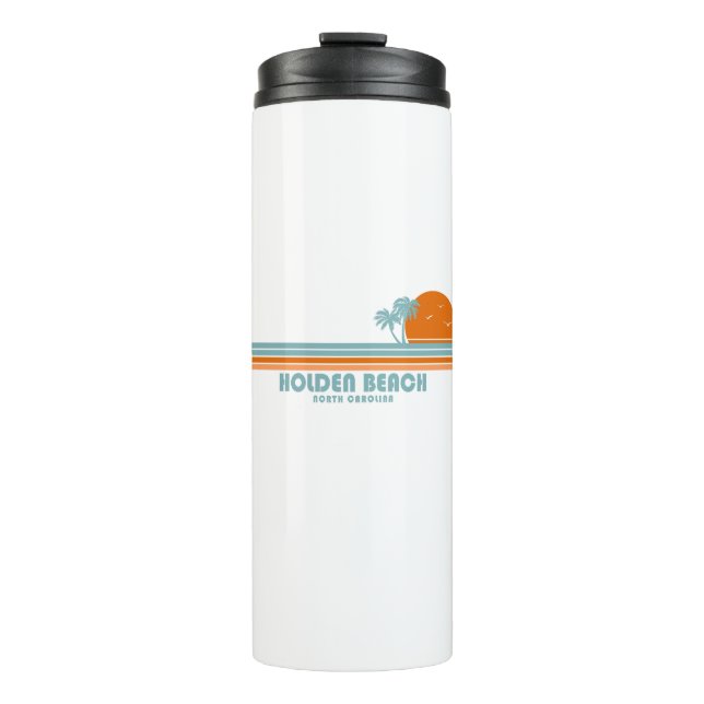 Holden Beach North Carolina Sun Palm Trees Thermal Tumbler (Front)