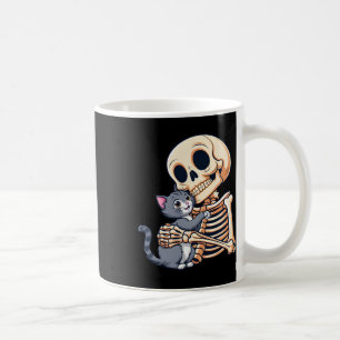 Holding A Cat Cute Halloween Costume Skull Cat  Coffee Mug