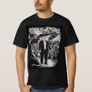 holding a gun aimed at Donald Trump. T-Shirt
