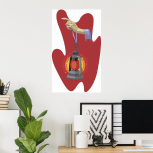Holding A Lantern Poster