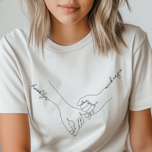 Holding Hands Besties Custom Name Friendship T-Shirt