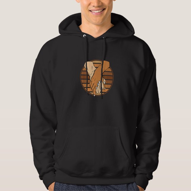 Holding Hands Black History Month BLM Melanin Coup Hoodie (Front)