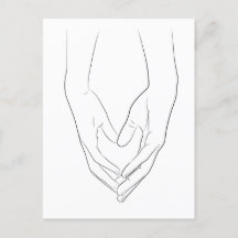Holding Hands Heart Minimal Line Art Cute Simple 