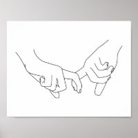 Holding Hands Minimal Line Art Cute Simple Trendy