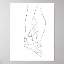 Holding Hands Minimal Line Art Cute Simple Trendy 