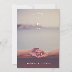Holding hands modern wedding save the date