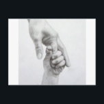 Holding hands postcard<br><div class="desc">Sketch holding hands</div>