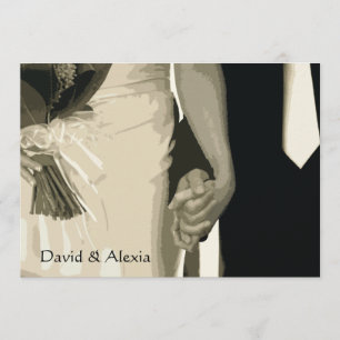 Holding Hands Wedding Rehearsal Dinner Invitation