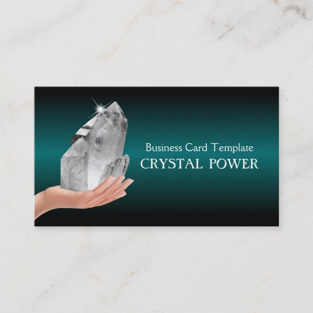 Holding Healing Crystal Business Card (Front)