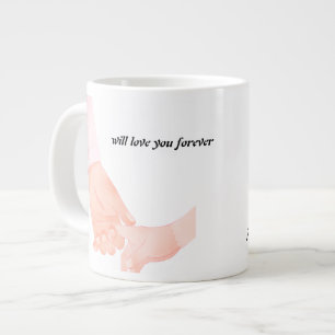 Holding heand Love Art –Parent & valentine day Large Coffee Mug
