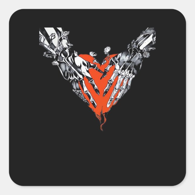 Holding Heart Classic Square Sticker (Front)