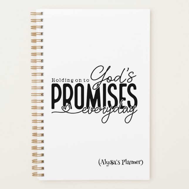 "Holding on to God's Promises Everyday" Planner (Front)