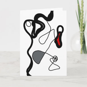 Holding Pattern: Abstract Black, White, Grey & Red Card