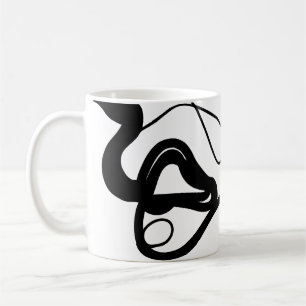 Holding Pattern: Abstract Black, White, Grey & Red Coffee Mug