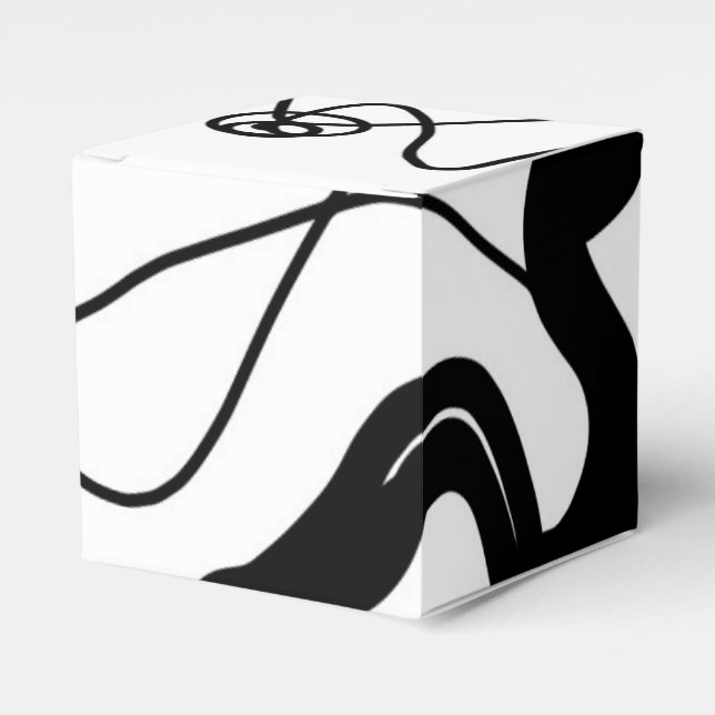 Holding Pattern: Abstract Black, White, Grey & Red Favour Box (Front Side)