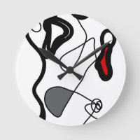 Holding Pattern: Abstract Black, White, Grey & Red