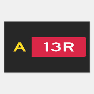Holding Point Sign A13R Rectangular Sticker