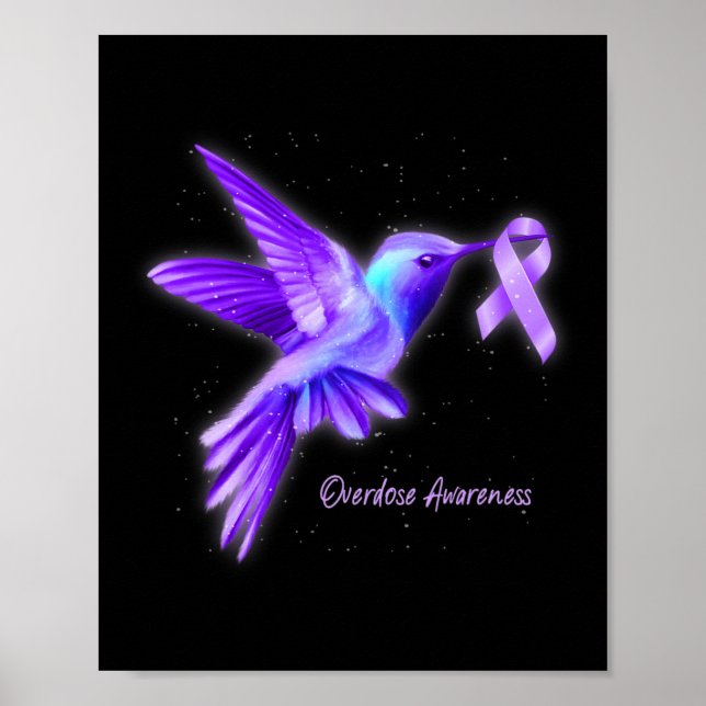 Holding Purple Ribbon Overdose Awareness 3  Poster (Front)