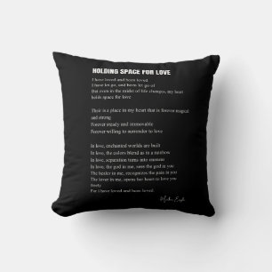 Holding space for love poem cushion