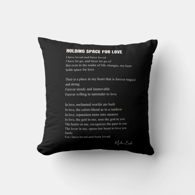 Holding space for love poem  cushion (Front)