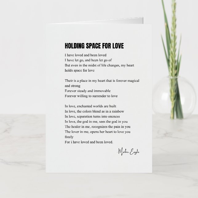 Holding Space for love poem Foil Greeting Card (Front)