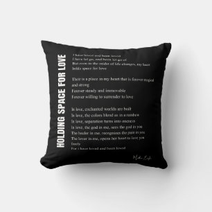 Holding space for love poem wall art cushion