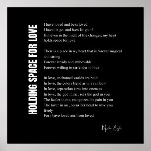 Holding space for love poem wall art poster decor