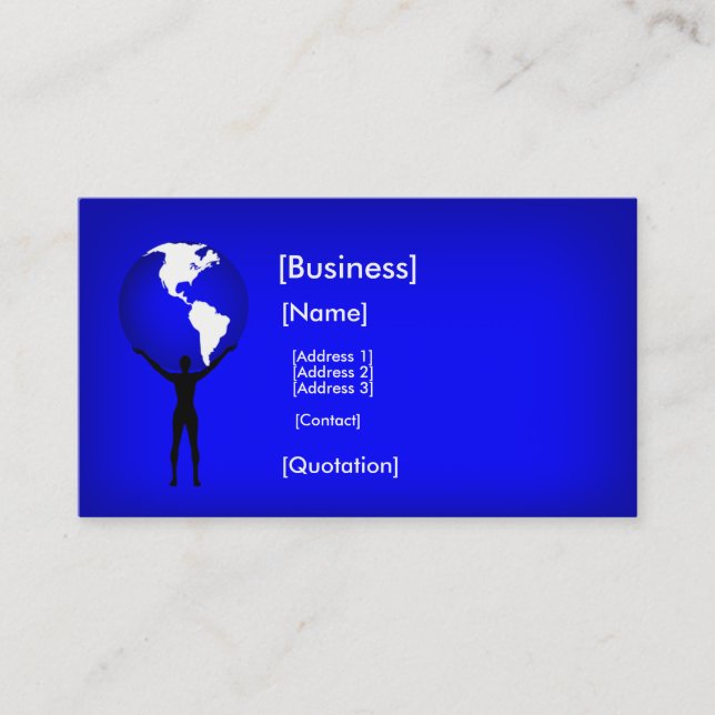 Holding the Earth Business Card (Front)