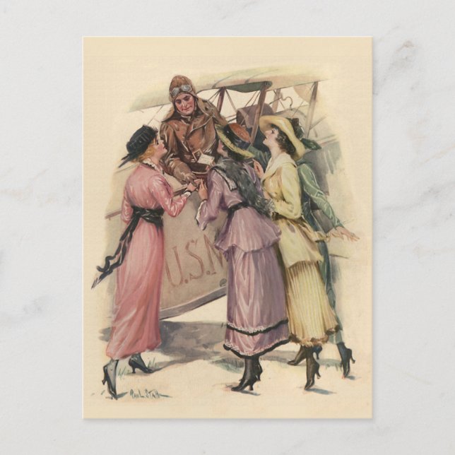 Holding Up The Mail Postcard (Front)