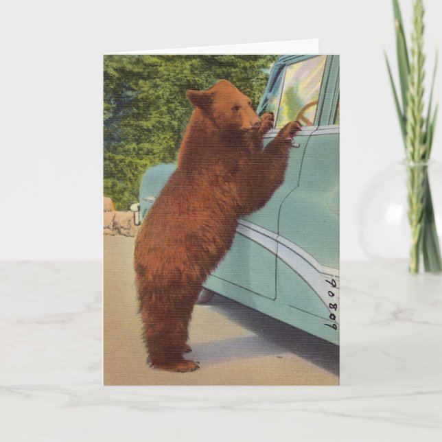 Holdup bear at Yellowstone National Park Blank Card (Front)