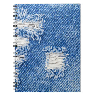 Hole, denim jeans, ripped texture notebook