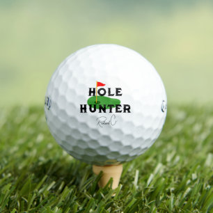 Hole Hunter Funny Golf Meme, Custom Monogram Golf Balls