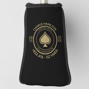 Hole in One Ace Black Gold Golf Head Cover