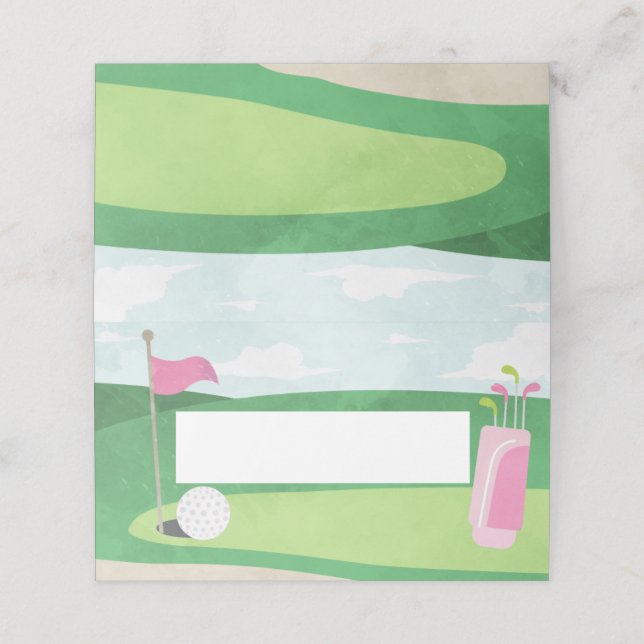 Hole in One Birthday Place Cards, Girl Golf  Card (Outside Unfolded)