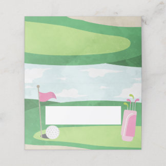 Hole in One Birthday Place Cards, Girl Golf  Card