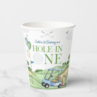 Hole In One Boy Golf First Birthday Par-Tee Paper Cups