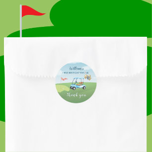 Hole In One Boy Golf Par-tee 1st Birthday  Classic Round Sticker