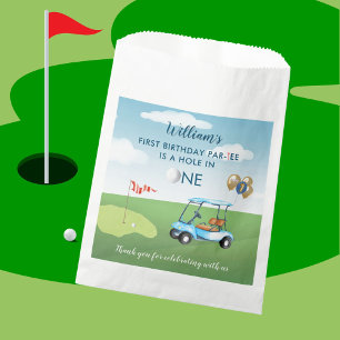 Hole In One Boy Golf Par-tee 1st Birthday  Favour Bags