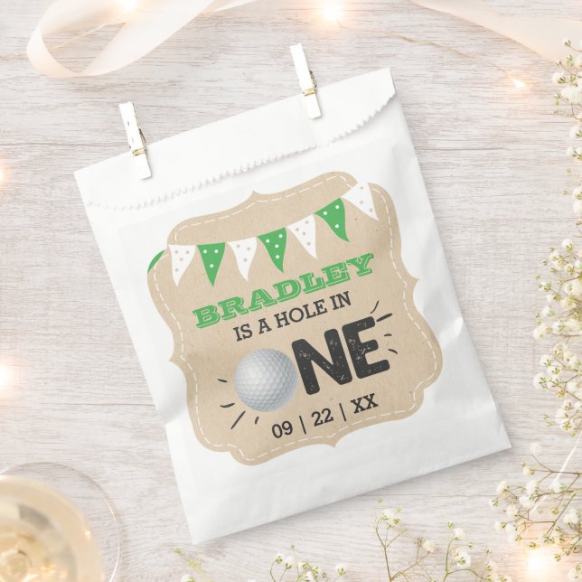 Hole In One Boys Golf 1st Birthday Par-tee Favour Bags (Clipped)