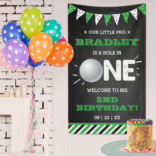 Hole In One Boys Golf 1st Birthday Par-tee Welcome Banner