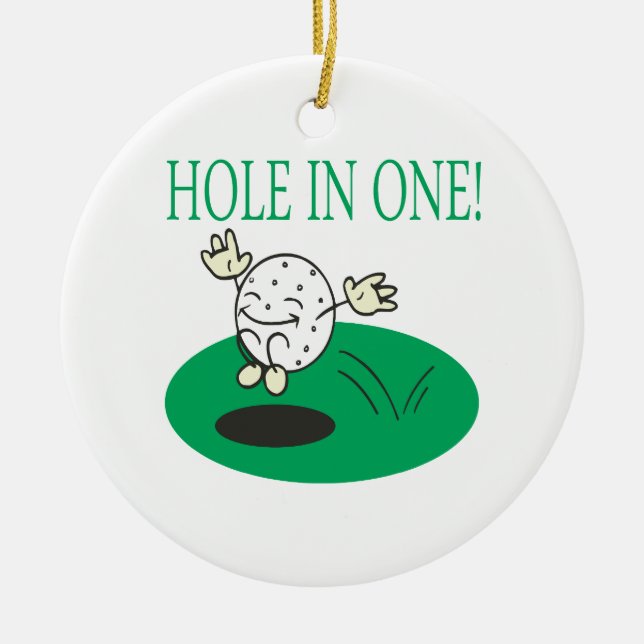 Hole In One Ceramic Tree Decoration (Front)