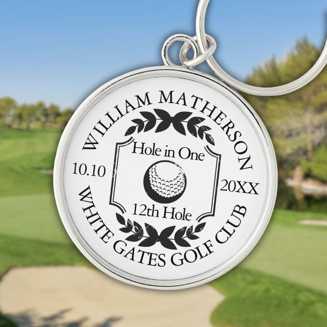 Hole in One Classic Personalised Golf Key Ring (Hole in One Classic Personalized Golf Keychain)