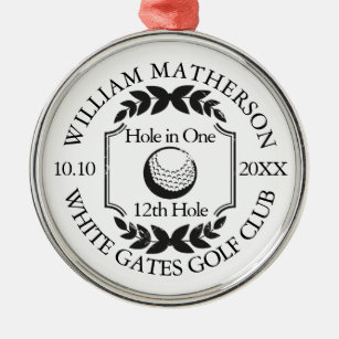 Hole in One Classic Personalised Golf Metal Tree Decoration