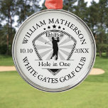 Hole in One Classic Personalised Golf Metal Tree Decoration<br><div class="desc">Personalise the name,  location hole number and date to create a great golf keepsake to celebrate that fantastic hole in one. Designed by Thisisnotme©</div>