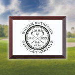 Hole in One Classic Personalised Golfer Golf Award Plaque<br><div class="desc">Featuring an aged stamp effect classic retro design. Personalise the golfer's name,  location hole number and date to create a great keepsake to celebrate that fantastic hole in one golf award. Designed by Thisisnotme©</div>