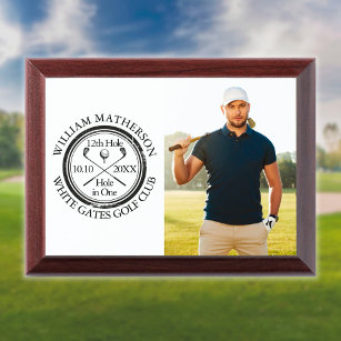 Hole in One Classic Personalised Photo Golfer Golf Award Plaque