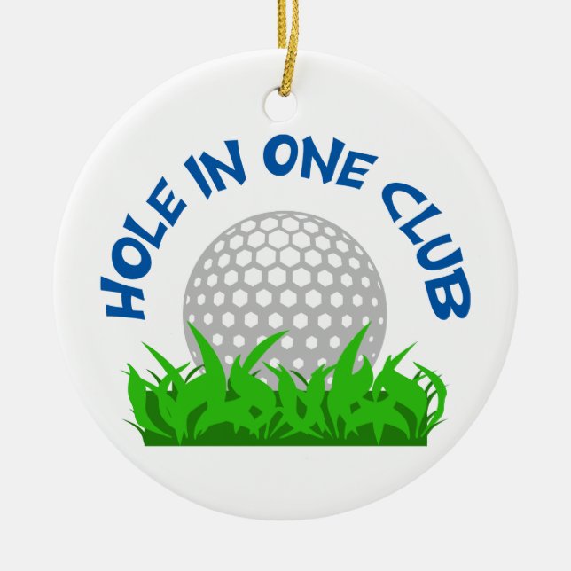 Hole In One Club Ceramic Tree Decoration (Front)