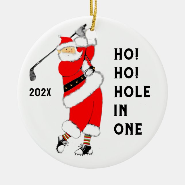 Hole-in-one Collectable. Ceramic Tree Decoration (Front)