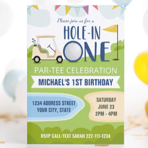 Hole in One First Birthday Golf Invitation