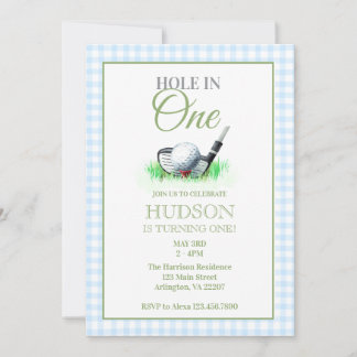 Hole in One First Birthday Invitation – Golf Theme